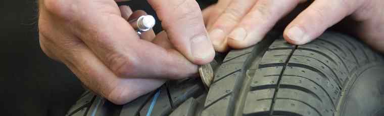 20p test on tyre tread