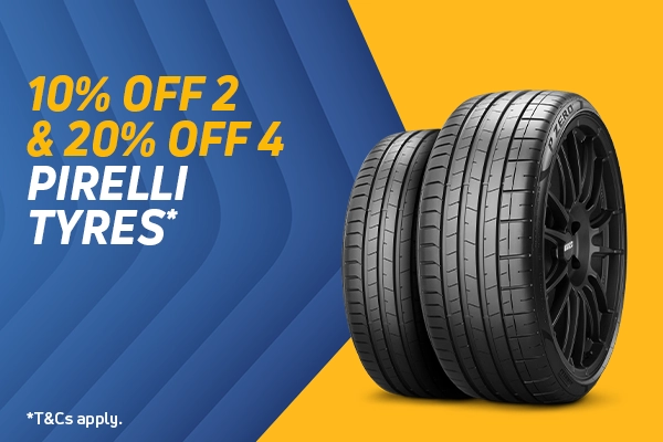 20% off 4 Pirelli Tyres