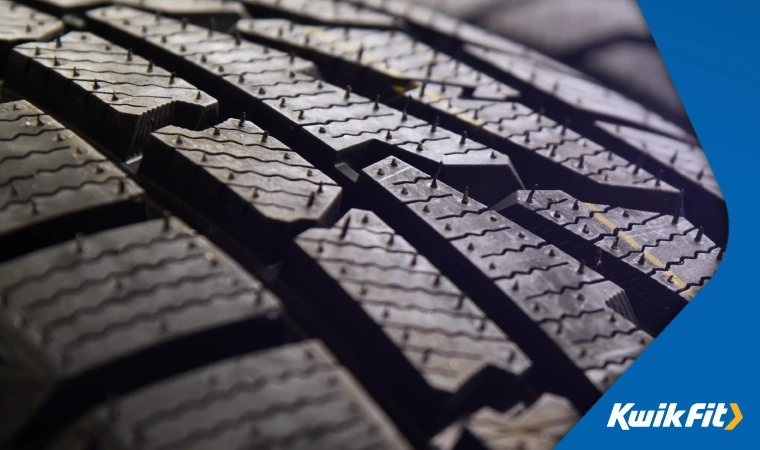 Close up of tyre tread on a newly-made tyre.