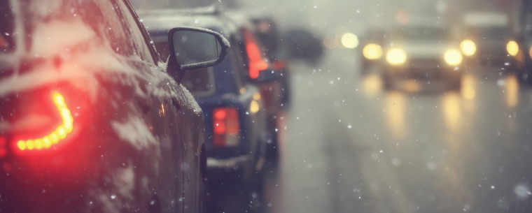 Cars on icy road